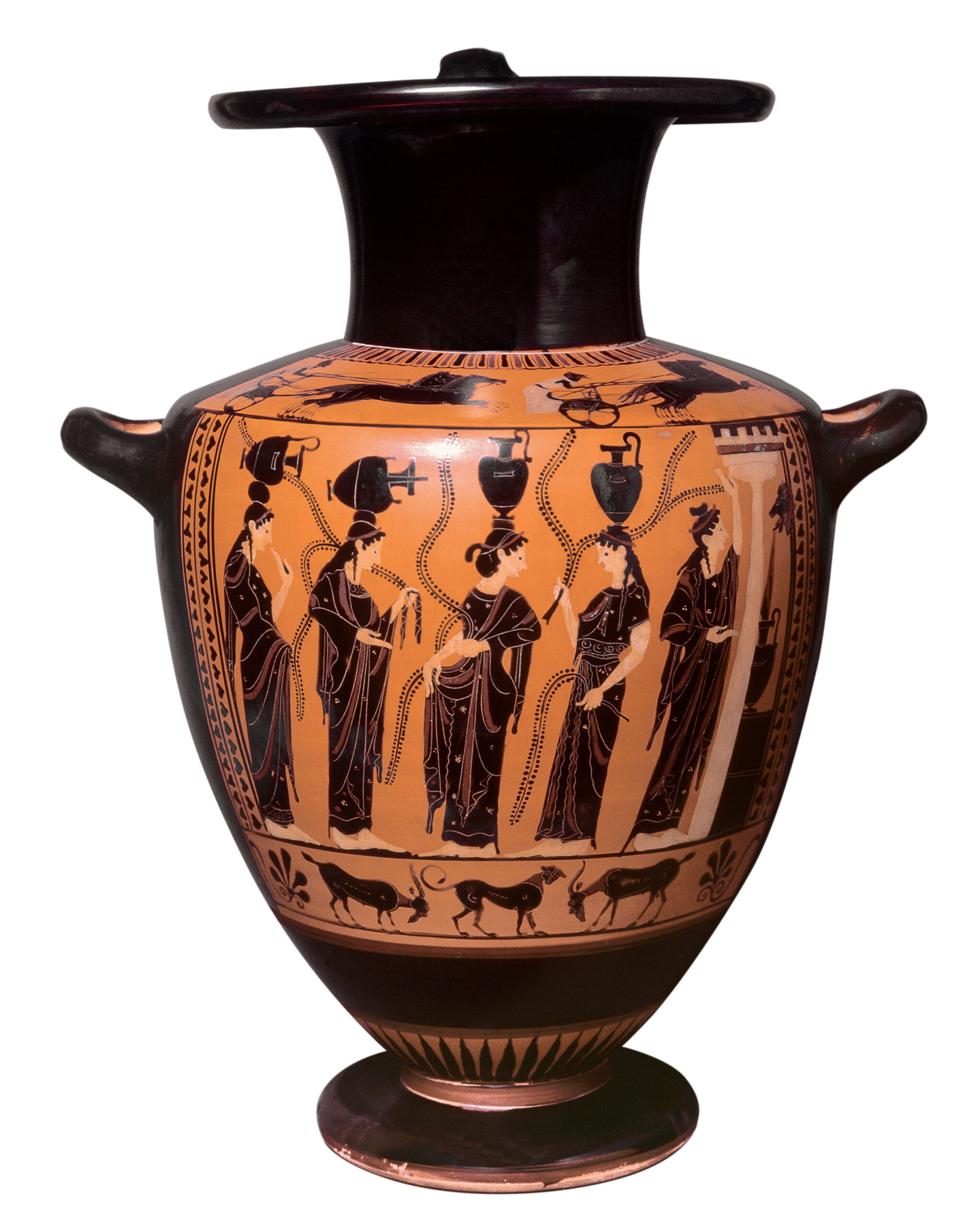 Black Figure Hydria With A Fountain Scene CANELLOPOULOS MUSEUM